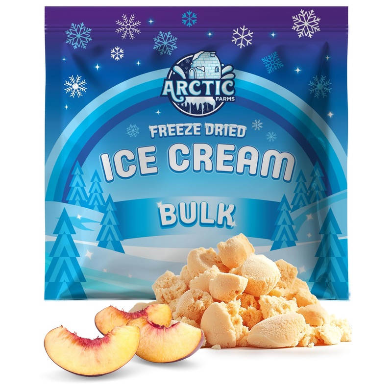 Arctic Farms Freeze Dried Ice Cream Bits Bulk - Does Not Melt (Peach) (1Lb)