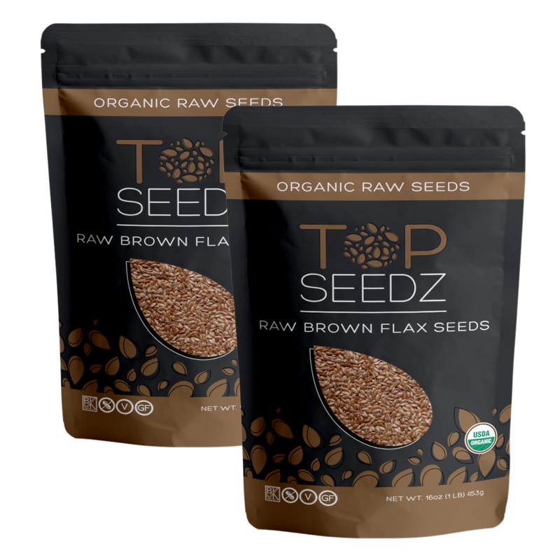 Top Seedz Certified Usda Organic Raw Brown Flax Seeds | Premium Fresh And Unsalted, Shell-Free Flax Seeds | Gluten-Free, Nut-Fre