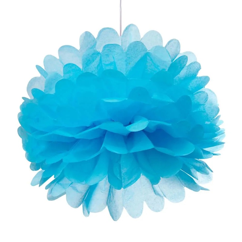 Tissue Paper 8-Inch Pom Pom - Turquoise Blue