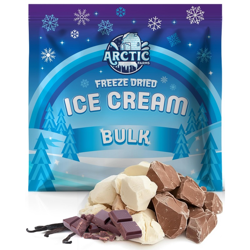 Arctic Farms Freeze Dried Ice Cream Bits Bulk - Does Not Melt (Chocolate Vanilla Mix) (1Lb)