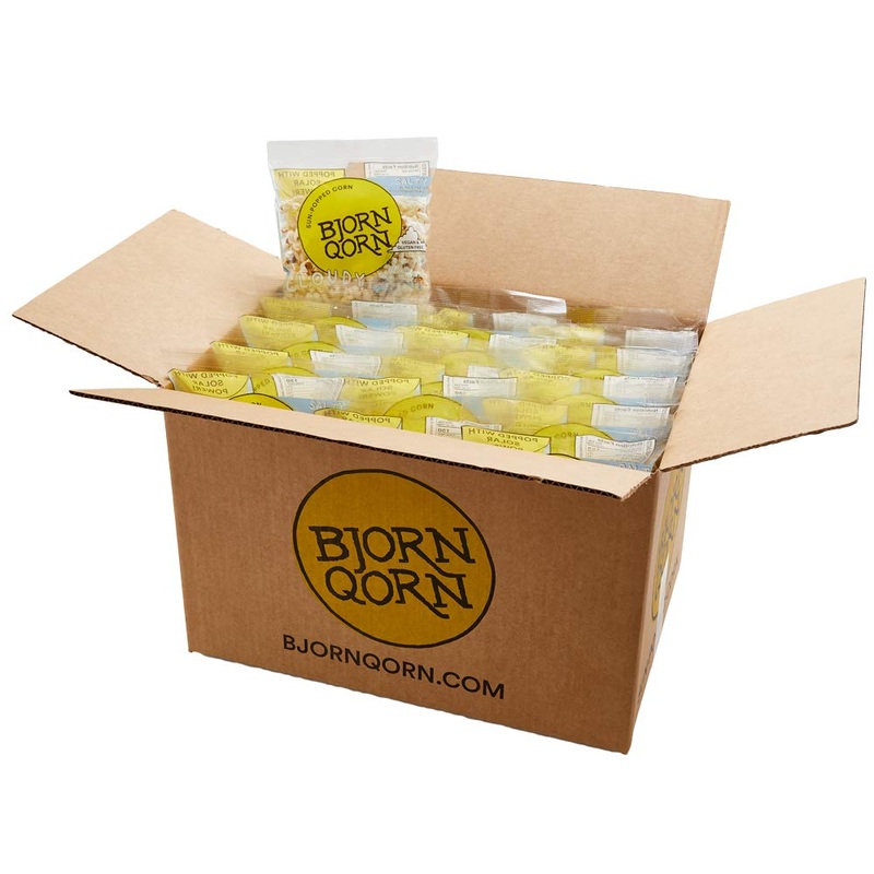 Bjornqorn Mini Bag 30-Pack Cloudy (Salty) Popcorn - Vegan & Gluten-Free - Slow Roasted And Salted - (30 1Oz Bags)
