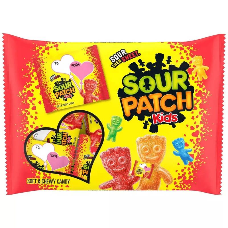 Valentine Sour Patch Kids Candy Treat Size Packs: 22-Piece Bag