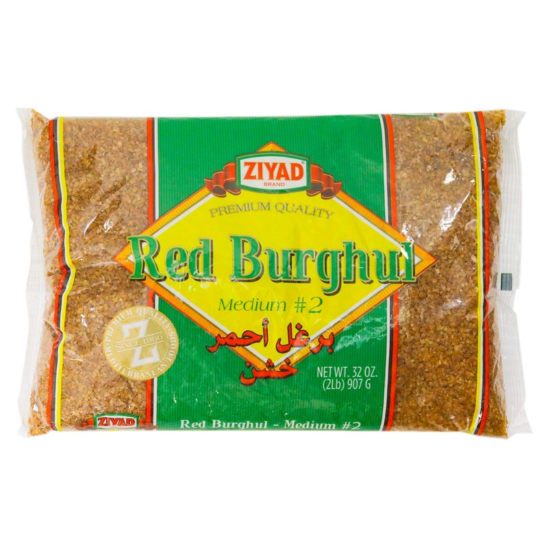 Ziyad Red Burghul, Number 2 Medium Bulgur, Bread Filler Perfect For Bread Crumbs, Oats, Tabouli, Kibbeh, Curries! 32 Oz