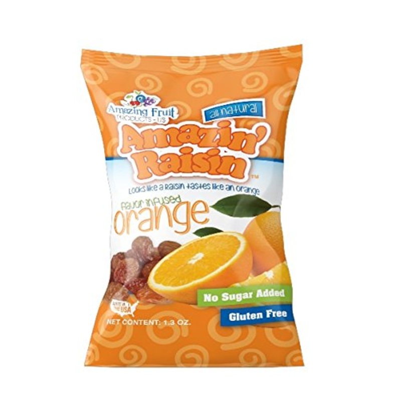 Amazin' Raisin Orange Flavor Infused Raisins Snack Pack - 12 Count Healthy Snack, Naturally Sweet & Delicious Dried Fruits