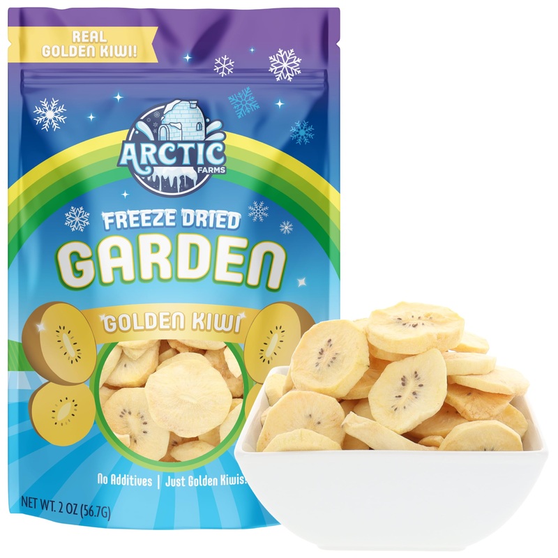 Arctic Farms Garden Pure Freeze Dried Golden Kiwi Fruits, No Sugar Added, Crunchy Snacks (Golden Kiwi)