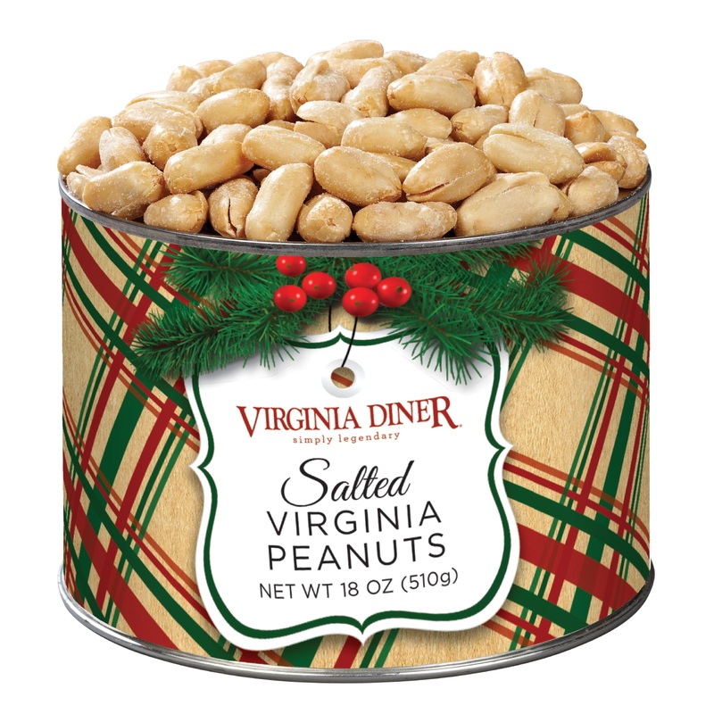 Virginia Diner Holiday Plaid Salted Virginia Peanuts - Toasty Holiday Peanuts Virginia Gift Pack Non-Gmo, Preservative Free From
