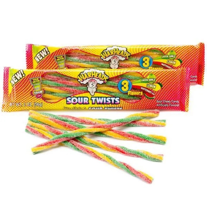 WarHeads Sour Twists Chewy Candy Packs: 15-Piece Box