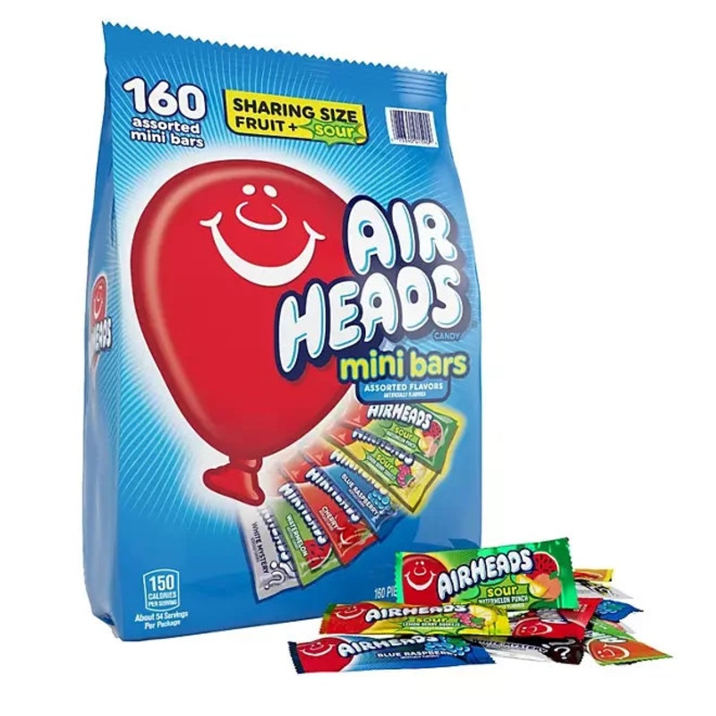 AirHeads Taffy Assorted Mini Candy Bars: 160-Piece Bag