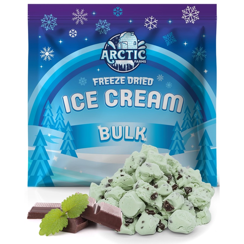 Arctic Farms Freeze Dried Ice Cream Bits Bagged And Boxed - Does Not Melt (Mint Chocolate Chip, 1Lb)