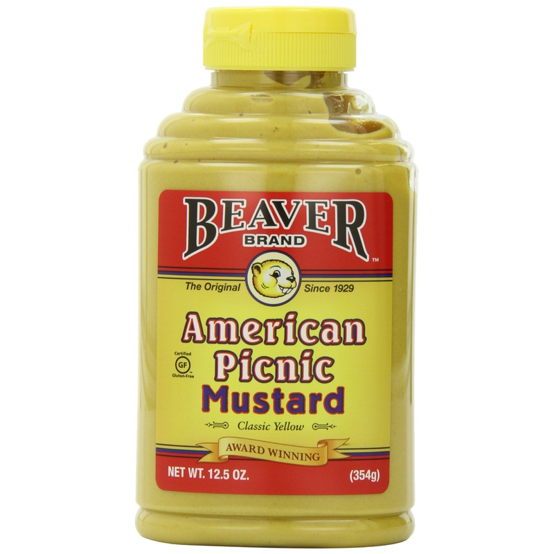 Beaver American Classic Yellow Mustard, 12.5 Ounce Squeeze Bottle (Pack Of 6)