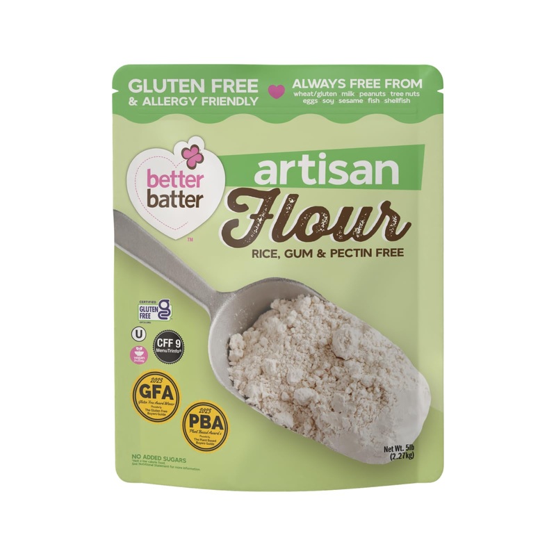 Better Batter Artisan Flour Blend Gluten Free - Award Winning Nutritious, Vegan, Allergen Free, & Kosher - Cup For Cup Alternati