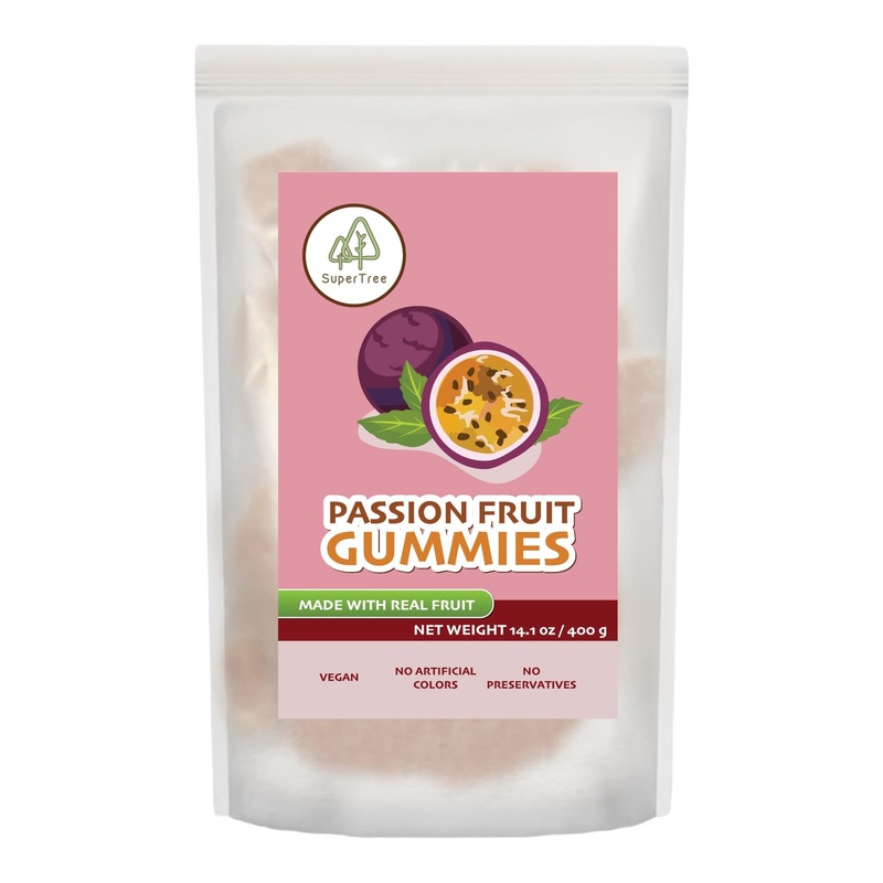 Tropical Fruit Gummies: Passion Fruit - Vegan Chewy Candy Made With Real Fruit, No Preservatives, Exotiv Flavors From Thailand -