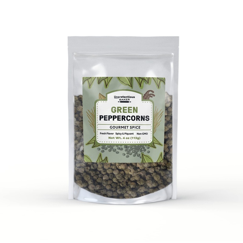 Unpretentious Green Peppercorns, 4 Oz, Fresh & Spicy Flavor