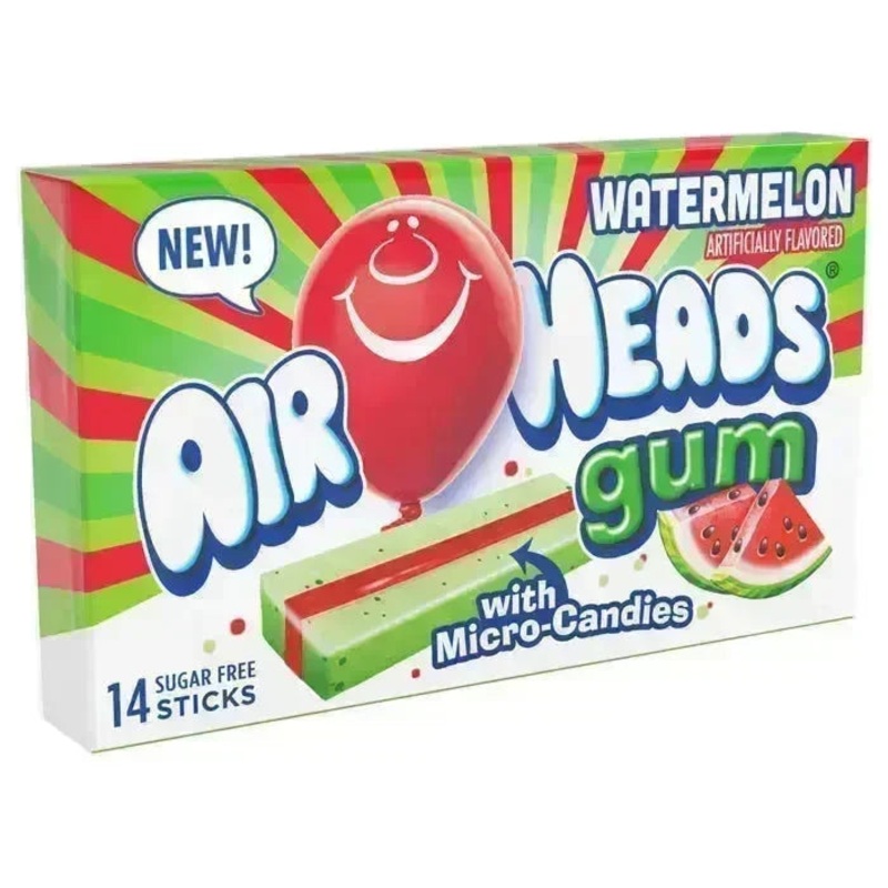 Airheads Watermelon Gum Sticks: 12-Piece Display