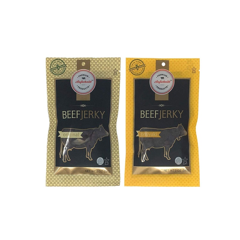 Aufschnitt Grass Fed Beef Jerky - Low Sodium, Certified Kosher - Made In Usa - Keto & Halal Friendly - 2 Pack, Variety