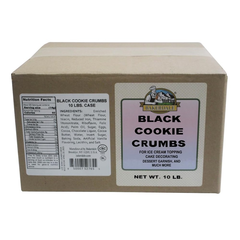 Bakerdale Black Cookie Crumbs Chocolate Dirt For Crust, Garnish, And Toppings, 10 Lbs. Box