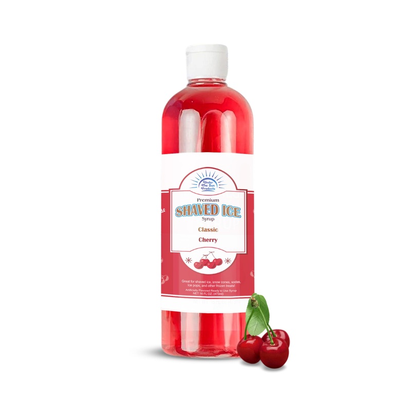 Under The Sun Products- 16Oz Bottle Of Snow Cone Syrup (16 Fl Oz (Pack Of 1), Cherry)