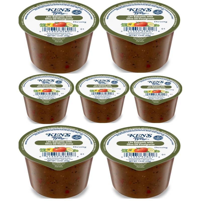 30 Count | Salad Dressing Dipping Sauce Portion Cups | Single Serve Packets (Lite Balsamic With Olive Oil)