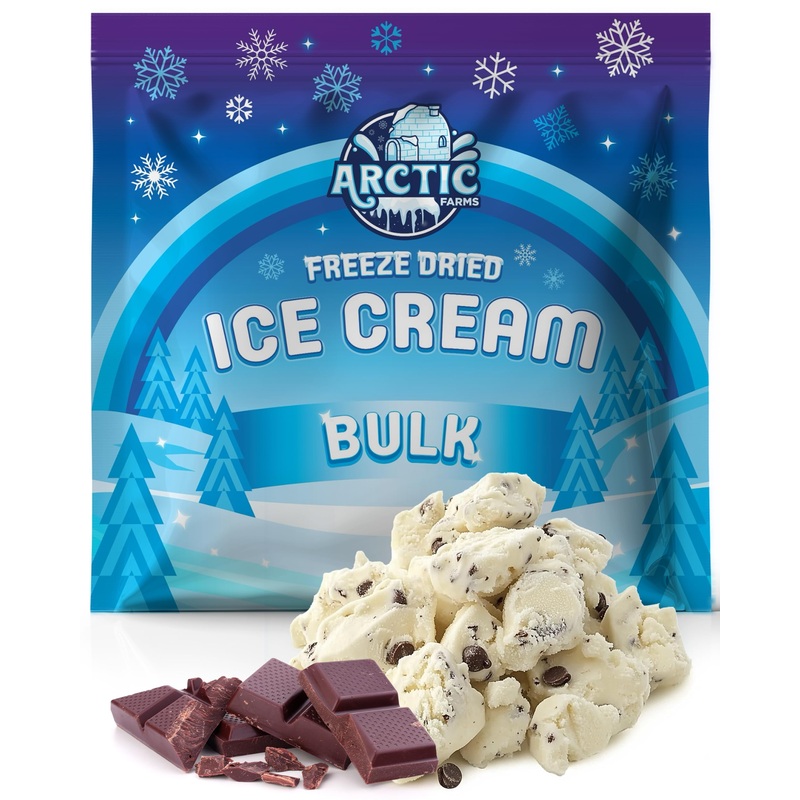 Arctic Farms Freeze Dried Ice Cream Bits Bagged And Boxed - Does Not Melt (Chocolate Chip, 1Lb)