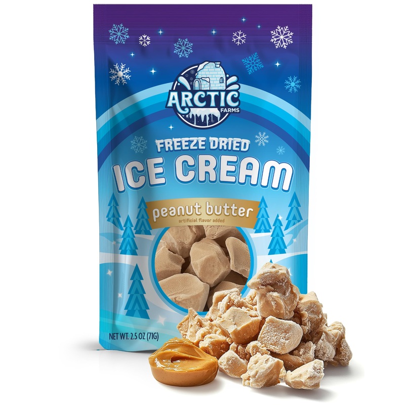 Arctic Farms Freeze Dried Ice Cream Bits Bagged And Boxed - Does Not Melt (Peanut Butter, 2.5Oz)