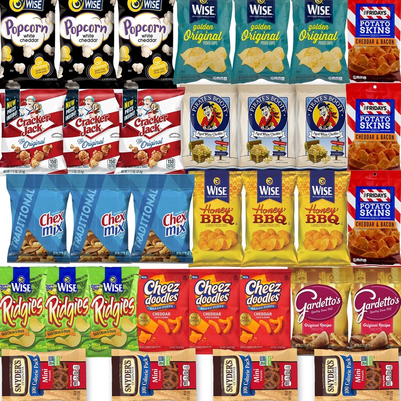 Assorted Chips Variety Pack - Potato Chips, Pretzels, Popcorn, And Healthy Snacks - 50 Count By Bussin Boxes