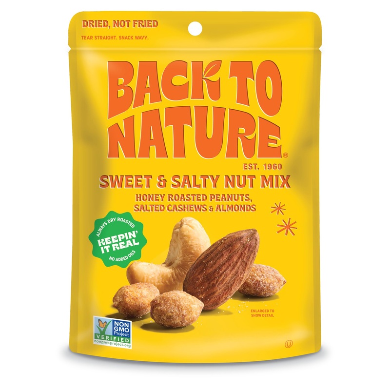 Back To Nature Sweet & Salty Nut Mix - Honey Dry Roasted Peanuts, Salted Cashews, And Almonds - No Added Oils - 9 Ounce