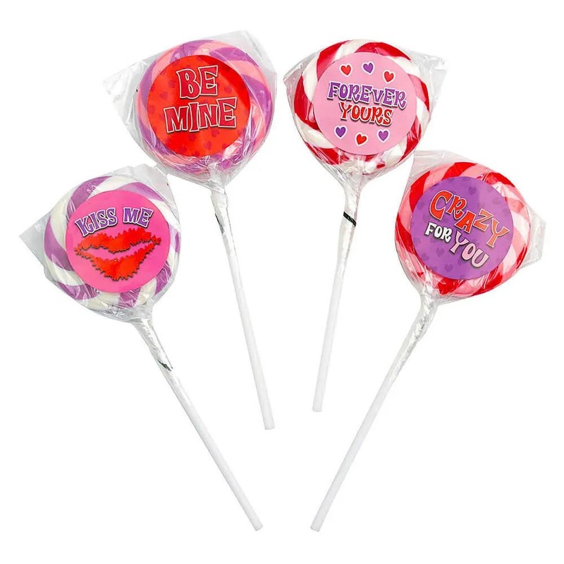 Valentine Swirl Pops with Stickers: 12-Piece Box