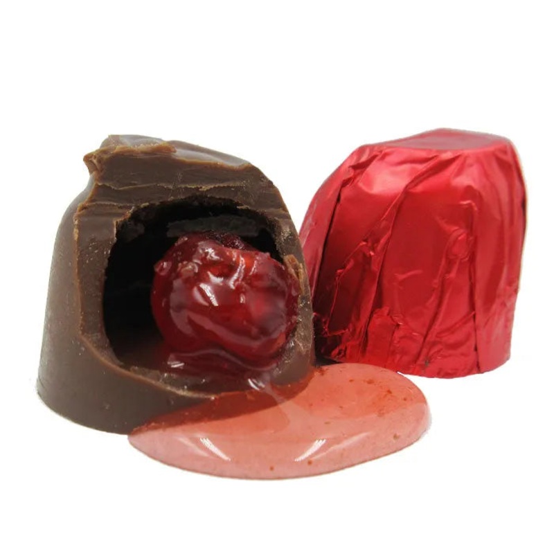 Asher's Red Foil Wrapped Milk Chocolate Cherry Cordials: 6LB Box