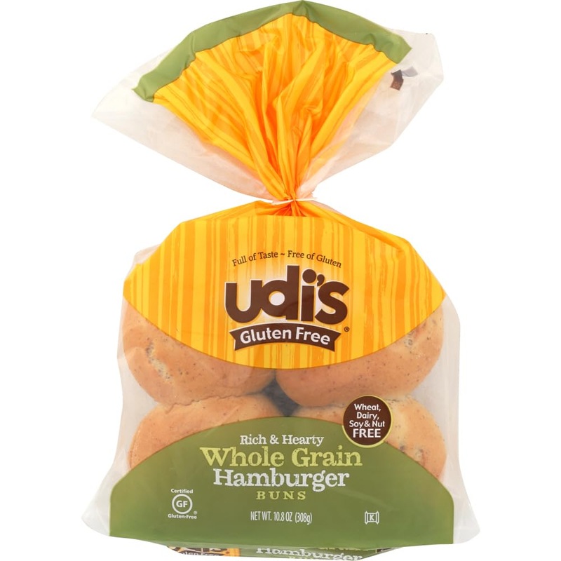 Udis, Buns Hamburgr Whole Green 4 Count, 10.8 Ounce