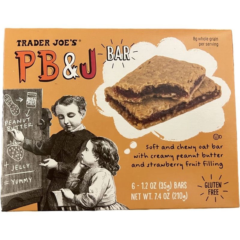 Trader Joe'S Pb&J Peanut Butter Strawberry Fruit Oat Bar Gluten Free, 7.4 Oz (Pack Of 1)