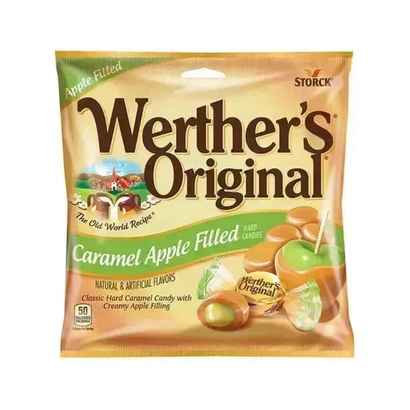 Werther's Original Caramel Apple Filled Hard Candy 2.65-Ounce Peg Bags: 12-Piece Case