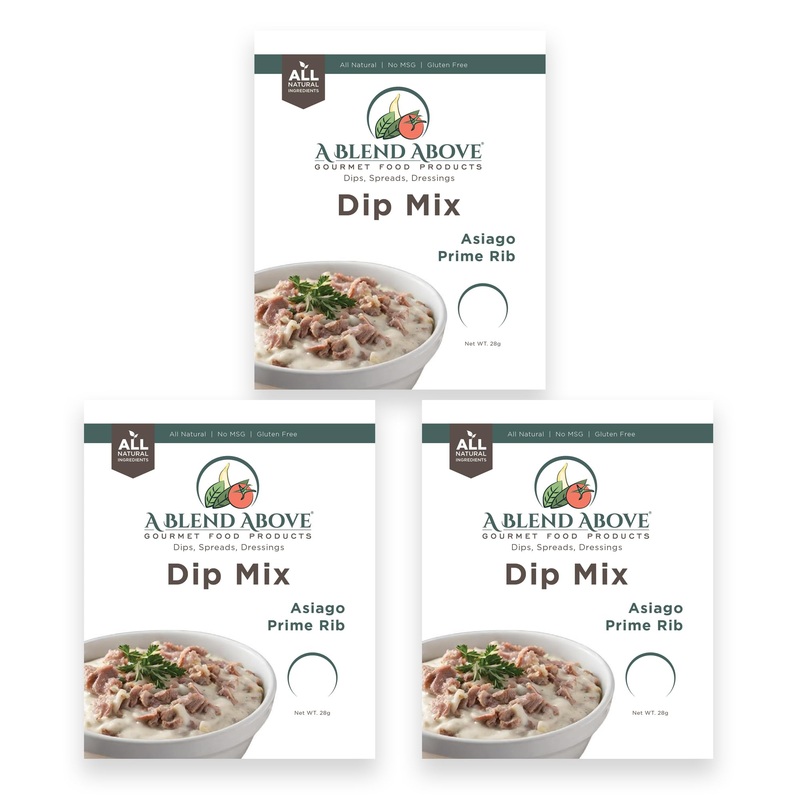 A Blend Above Asiago Prime Rib Dip Mix, 1Oz, (3 Pack), Gluten-Free, No Msg, All Natural, No Preservatives, Vegetable Dip, Keto F