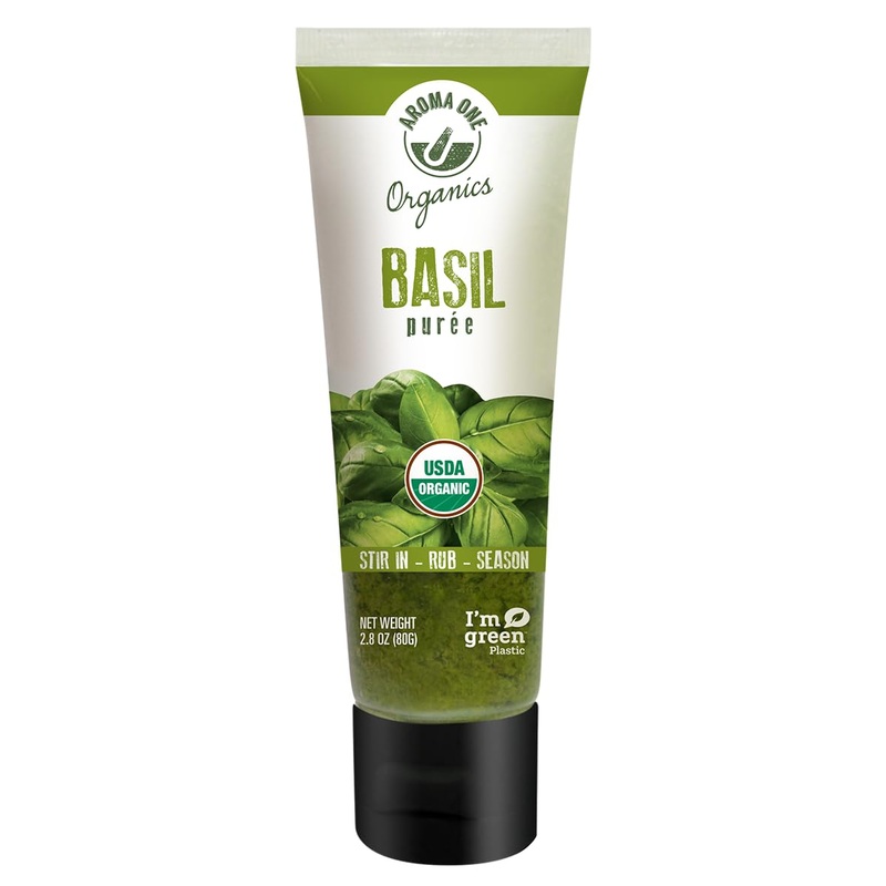 Aroma One Basil Puree Paste - Organic Herb Concentrate For Cooking, Seasoning & Sauces - Fresh Flavor Enhancer, Non-Gmo, Gluten-