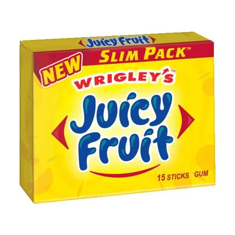 Wrigley's Juicy Fruit Gum 15 Slim Pack / Sticks: 10-Piece Box