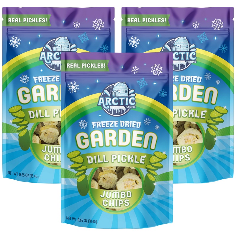 Arctic Farms Freeze Dried Kosher Dill Pickle Jumbo Chips (Large Bag) (Pack Of 3)