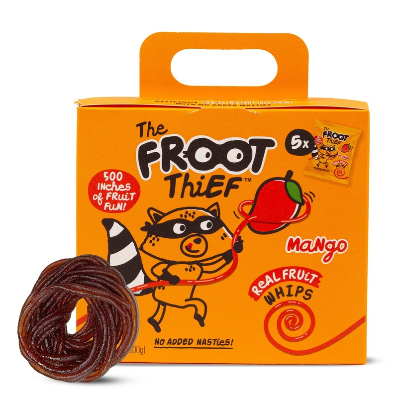 The Froot Thief Real Fruit Snack Whips, Mango, Nut Free, Perfect For School Lunches And Snacks, Individual Bags Kids Snacks, 5 P