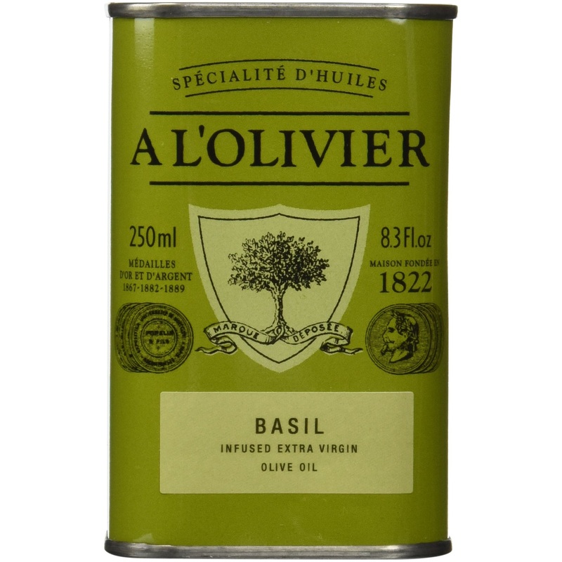 A L'Olivier Olive Oil Infused With Basil, 8.3 Ounce Tin