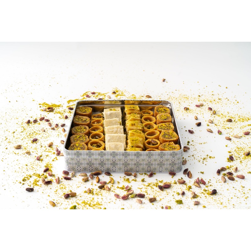 Al Bohsali 1870 - Premium Mediterranean Pistachio Baklava Mix (34 Pieces)