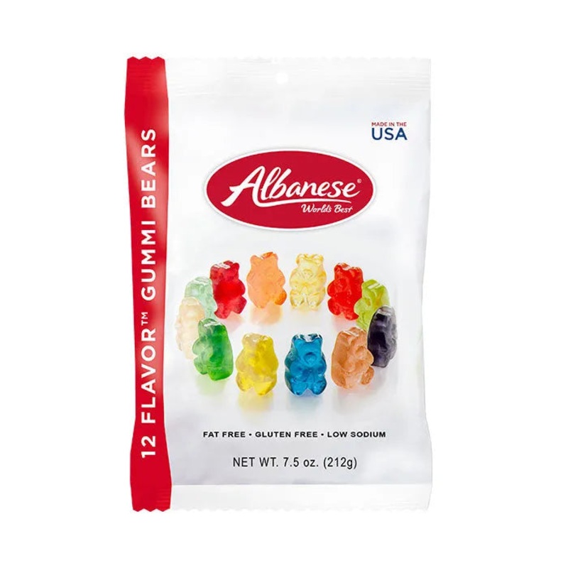 Albanese 12 Flavors Gummy Bears Peg Bags: 12-Piece Box