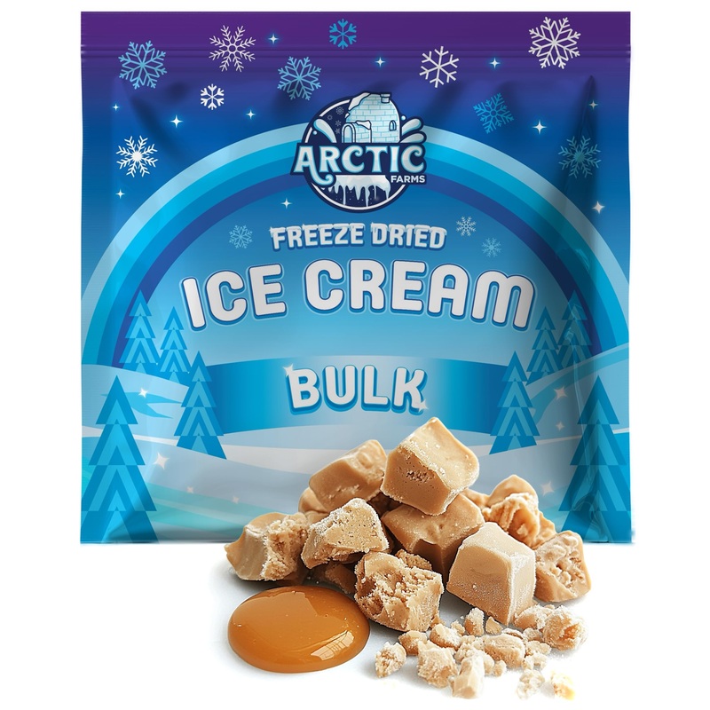 Arctic Farms Freeze Dried Ice Cream Bits Bulk - Does Not Melt (Salted Caramel) (1Lb)
