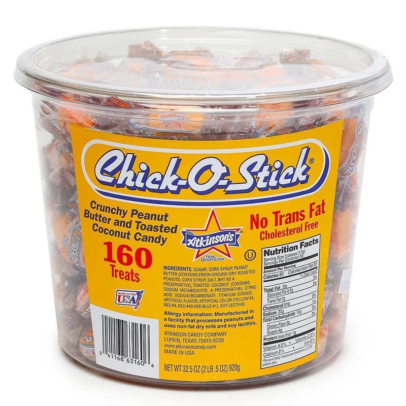 Atkinson Chick-O-Stick Original Nuggets Candy: 160-Piece Tub
