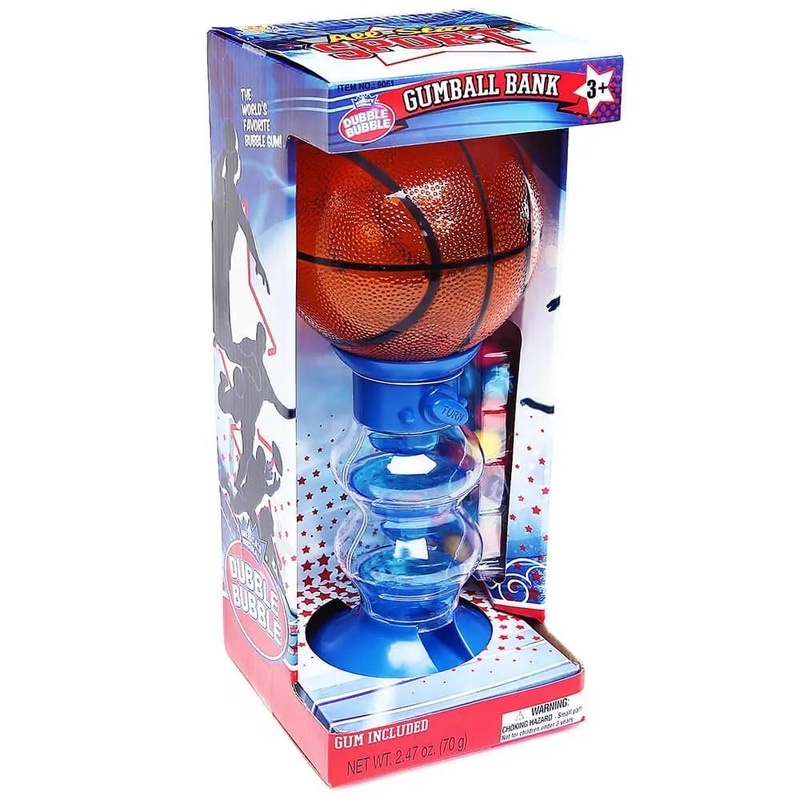 Basketball Gumball Machine Bank with Gumballs