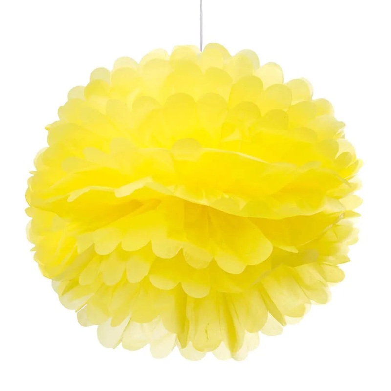 Tissue Paper 14-Inch Pom Pom - Yellow