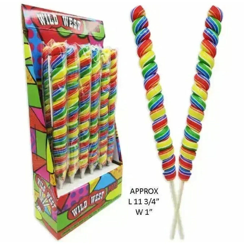 Twisty Rainbow Swirl 11-Inch Lollipops: 24-Piece Display