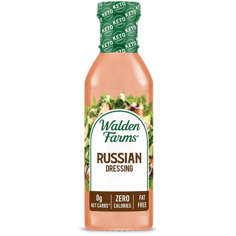 Walden Farms Russian Dressing - Calorie-Free, Gluten-Free, Low Carb, Keto-Friendly, Sugar-Free, Sweet & Tangy Russian Flavor, (1