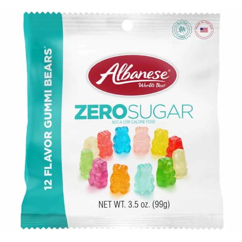 Albanese Zero Sugar Gummy Bears Peg Bags: 12-Piece Box