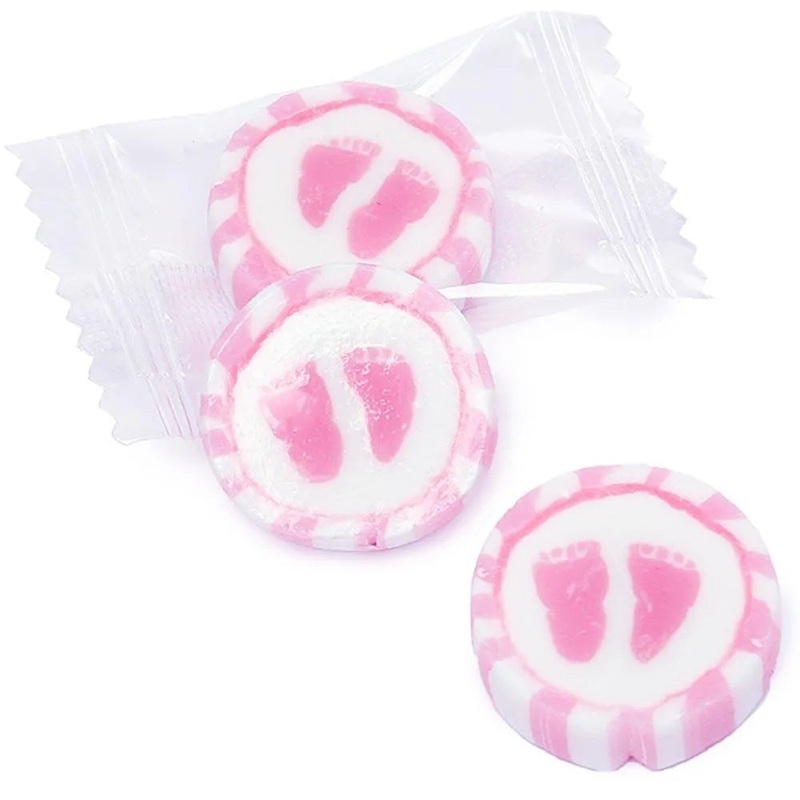 Baby Feet Favor Cut Rock Candy - Pink: 40-Piece Pack