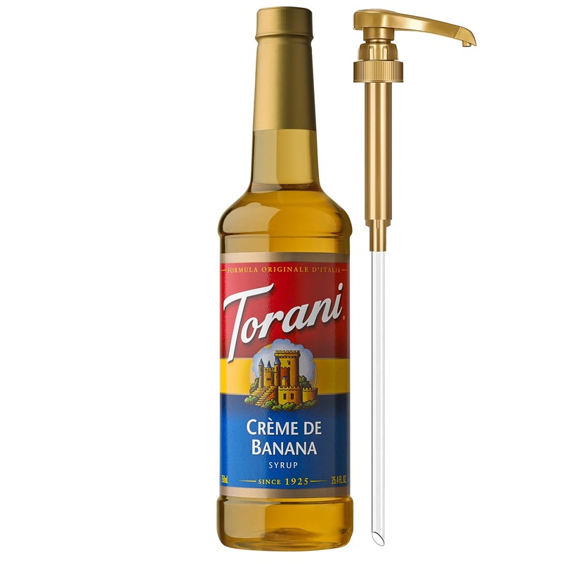 Torani Crme De Banana Syrup For Drinks & Desserts, Pump Included, 25.4 Fl Oz