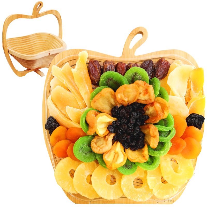 Anna And Sarah Large Size Dried Fruit Gift Basket, Healthy Gourmet Fruit Box, Holiday Food Tray, Medjool Dates, Apricot, Prunes,