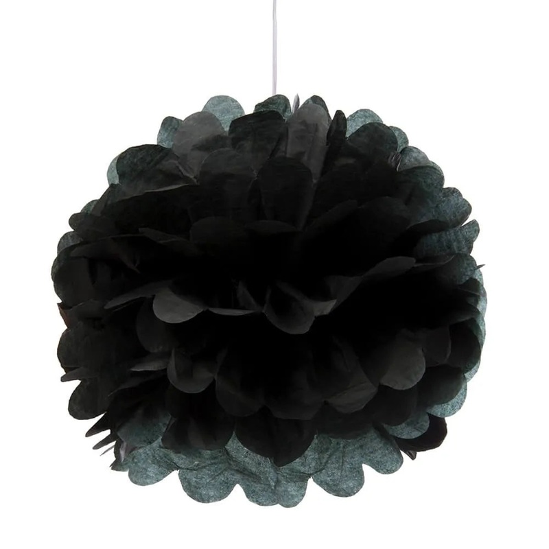 Tissue Paper 8-Inch Pom Pom - Black